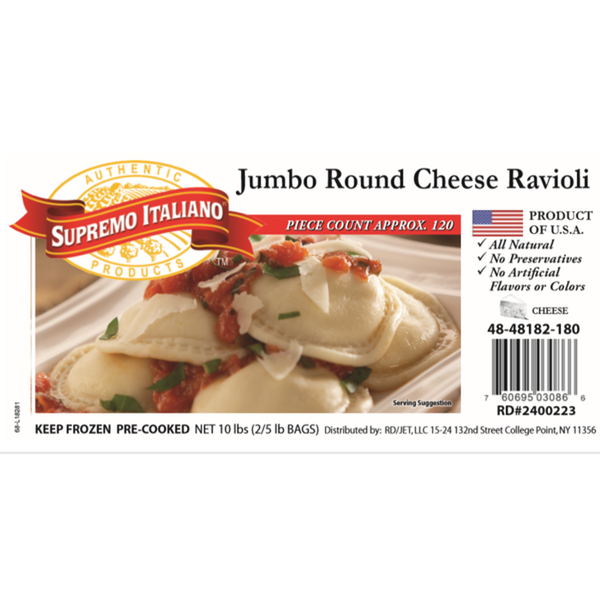Supremo Italiano - Jumbo Round Cheese Ravioli, 5 lb, 2 Ct