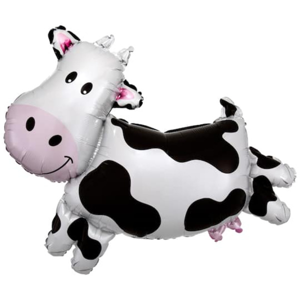 Anagram INFLATED SuperShape 30" x 28" Black & White Cow Shaped Foil Balloon