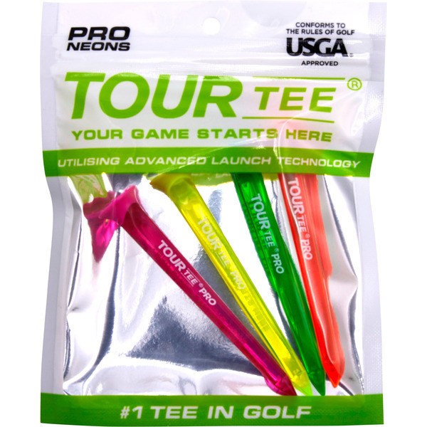 Tour Tee Pro Neon Golf Tees, 4-Pack - Green/Pink