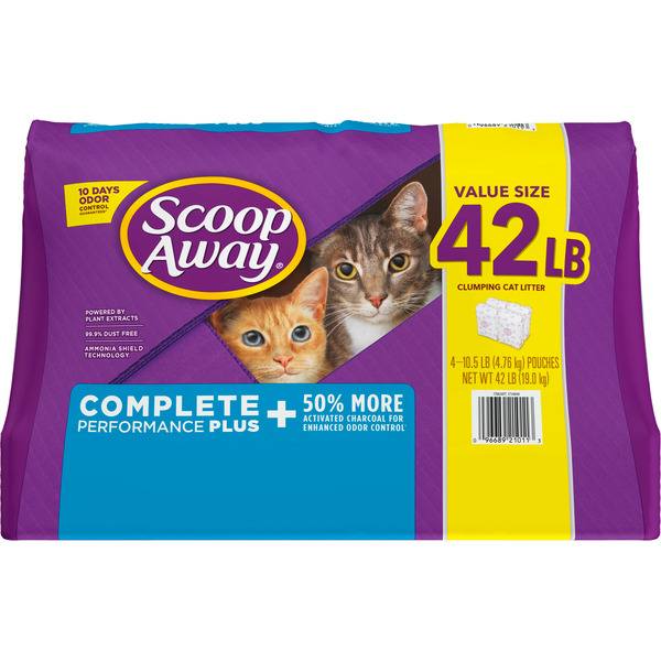 Scoop Away Complete Performance Plus, Clumping Cat Litter, Fresh Scent, 10.5 lbs, 4-count