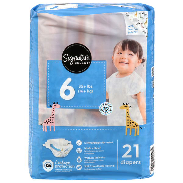 Signature SELECT Diapers, Size 6 (35+ lbs)