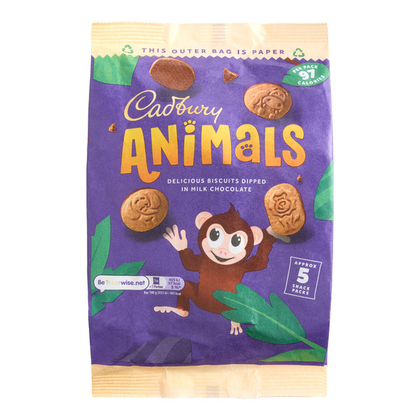 World Market Cadbury Animals Mini Milk Chocolate Dipped Cookies 5 Pack