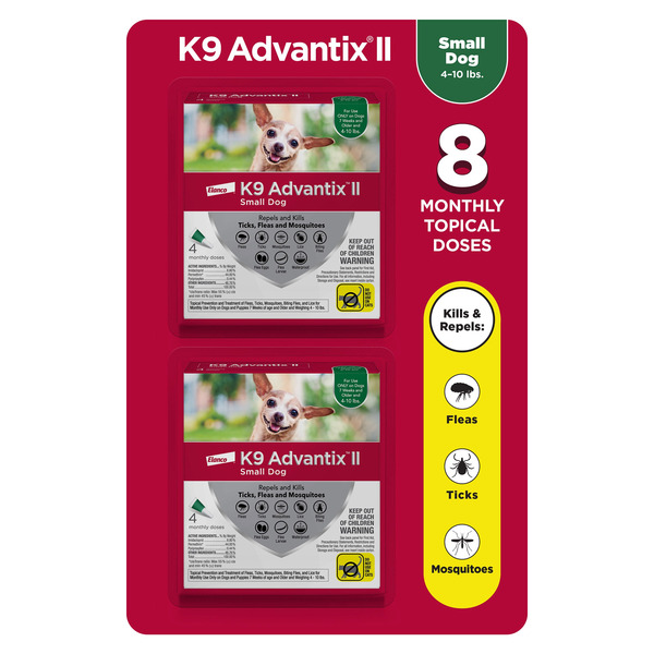 Advantix II Small Dog, 4-10 lbs, 8 Month Supply