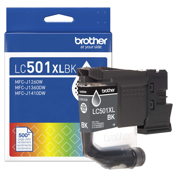Brother Genuine LC501XLBK High Yield Ink Cartridge - Black