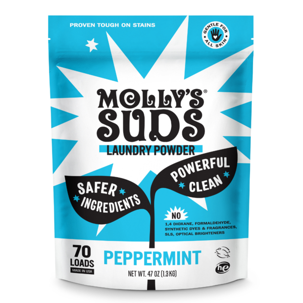 Molly's Suds Laundry Detergent Powder, Peppermint