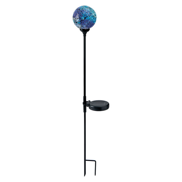 Belavi Blue Crackle Mosaic Solar Garden Stake Same-Day Delivery or Pickup