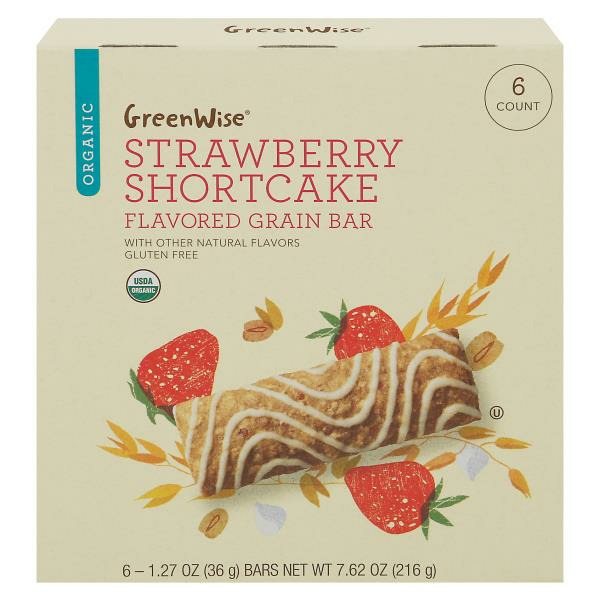 GreenWise Grain Bar, Organic, Strawberry Shortcake Flavored Same-Day ...
