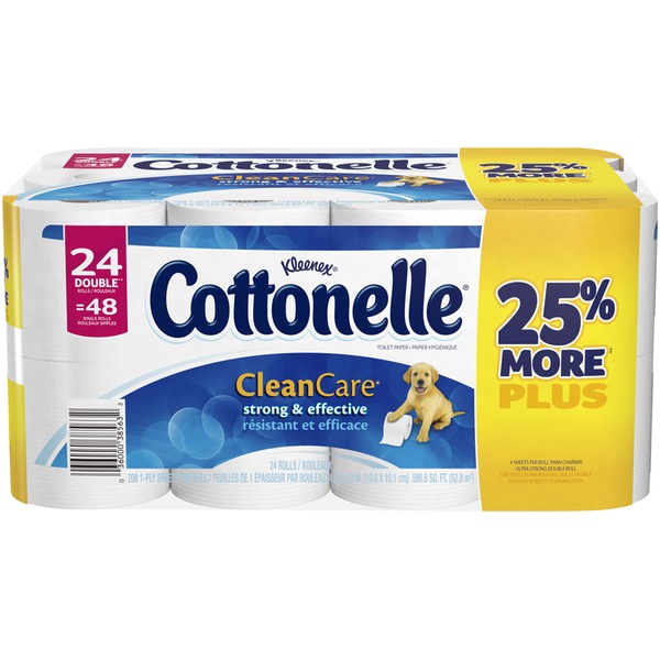 Kleenex Cottonelle Clean Care Double Rolls Toilet Paper (208 ct) from