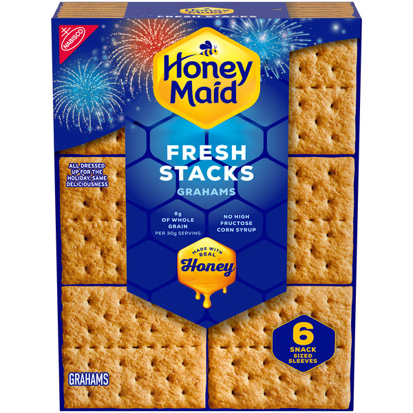 HONEY MAID Fresh Stacks Graham Crackers, Travel Snacks, Multi Snack Packs 12.2 oz