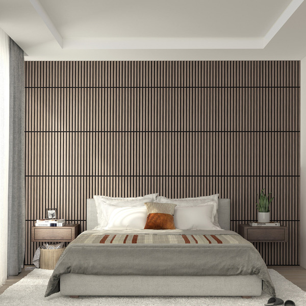 Artika Sonolok Sound-Absorbing Slatted Panel Kit, Walnut