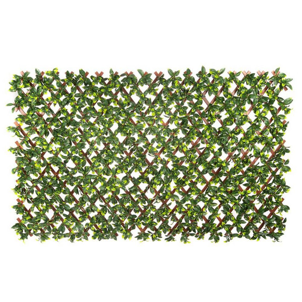 Vigoro 36 In. H X 72 In. W Golden Artificial Gardenia Leaves Pvc Expandable Trellis