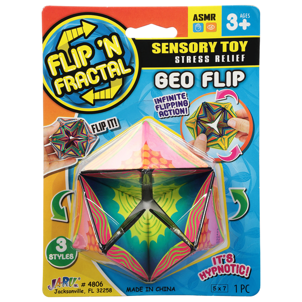JA-RU Sensory Toy, Stress Relief, Geo Flip Same-Day Delivery or