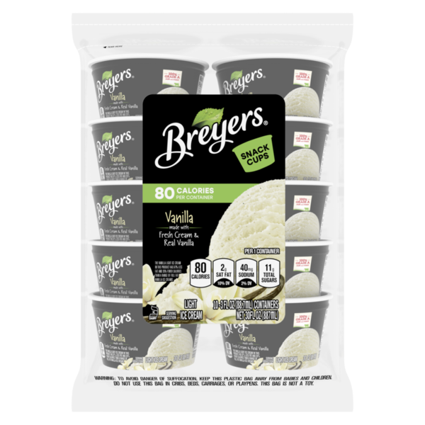 Breyers Ice Cream Natural Vanilla Snack Cups Same-Day Delivery or