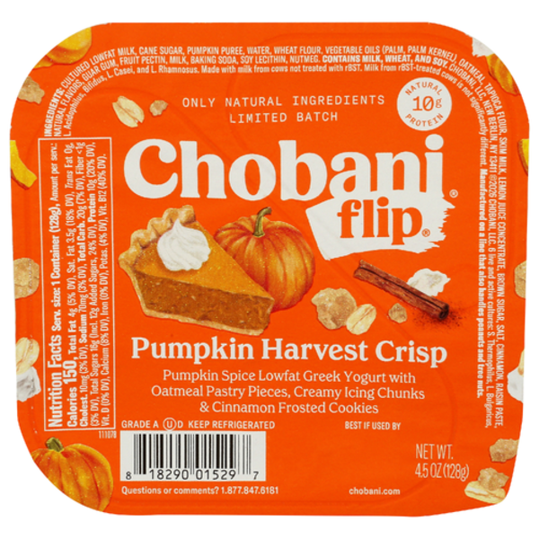 Chobani Pumpkin Harvest Crisp Flip Greek Yogurt Same-Day Delivery