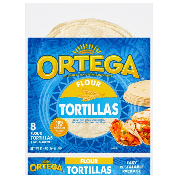 Ortega Flour Tortillas, 8 inch Same-Day Delivery | Family Dollar