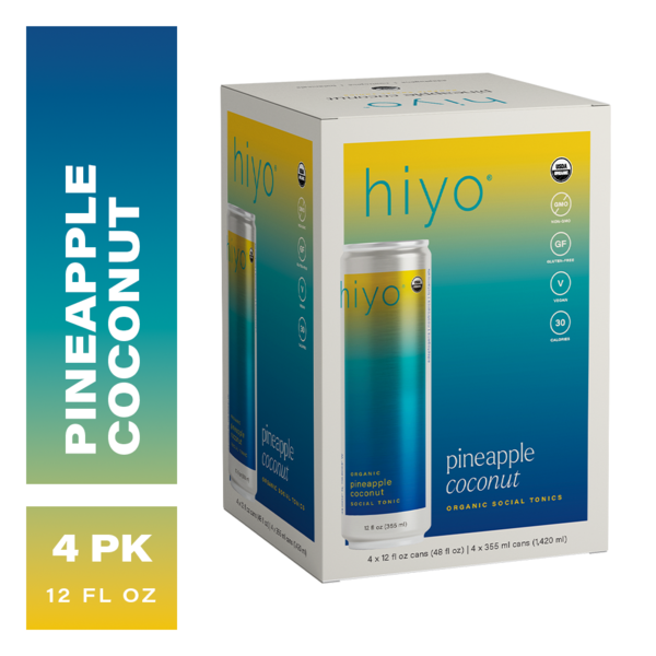 Hiyo Pineapple Coconut, Organic Social Tonic