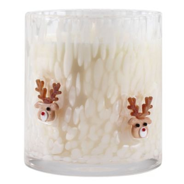 Red Shed Gingerbread Scented Reindeer Icon Glass Candle, 10 oz.