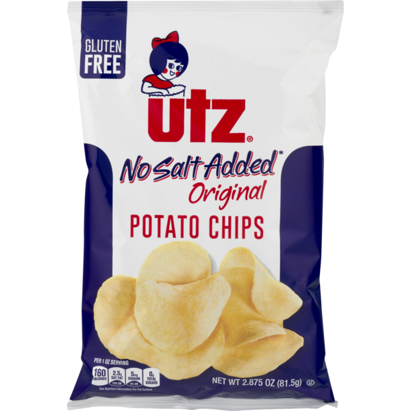 Utz Original Potato Chips Gluten Free No Salt Added 2 875 Oz