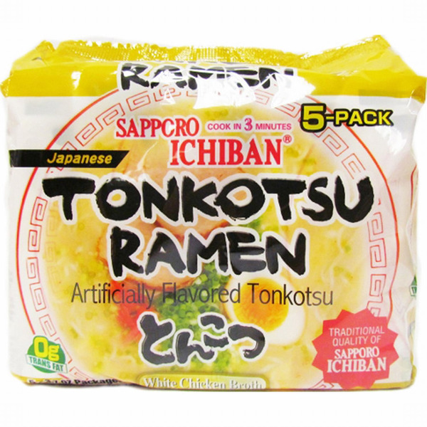 Sapporo Tonkotsu Ramen, Japanese, White Chicken Broth, 5 Pack