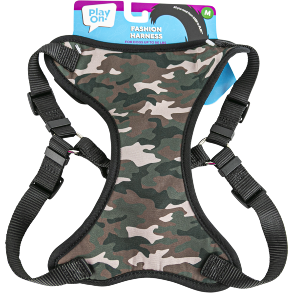Play On Fashion Camouflage Dog Harness, Medium