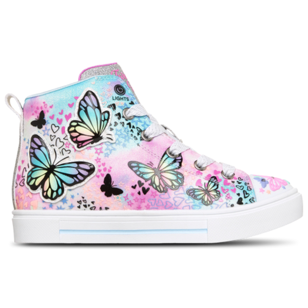 Skechers Girls' Butterfly Lace Up High Top Sneaker, Size 1.5 - White/Multi