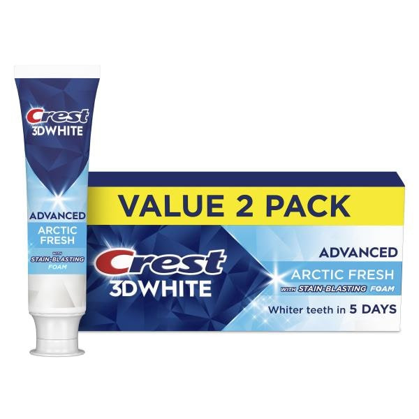 Crest 3DWhite Advanced Toothpaste, Arctic Fresh, 3.3 oz, 2 Pack 