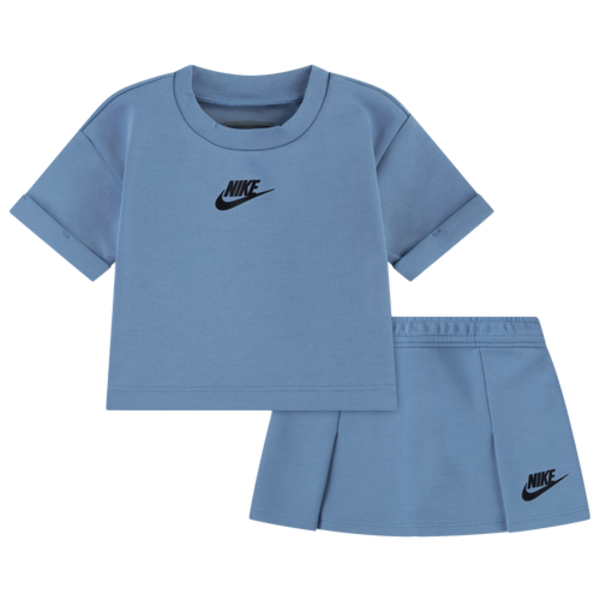 Nike Girls' Tech Fleece Skirt Set, 18MO - Blue/Black