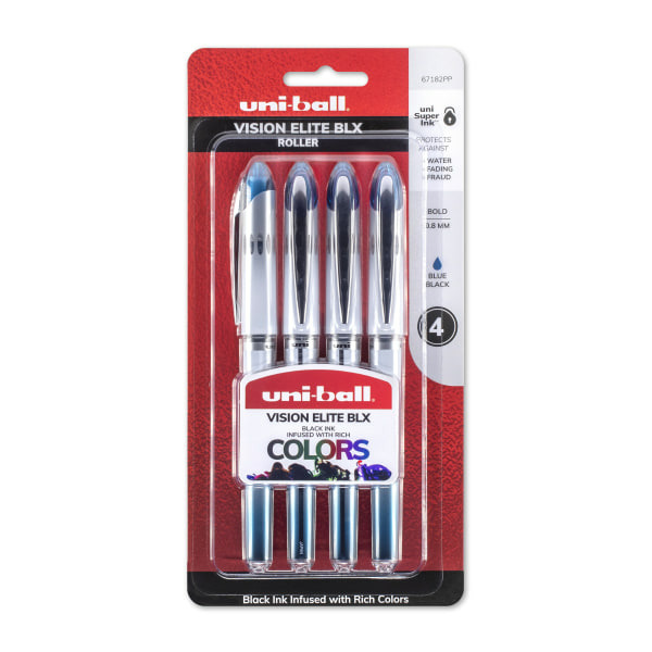 uni-ball uni Super Ink Rollerball Pens, Bold (0.8 mm), Blue