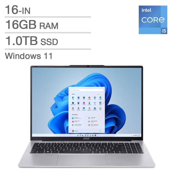 Acer 16" Screen Intel Core i5-1334U 16GB RAM 1TB SSD Aspire Lite Laptop
