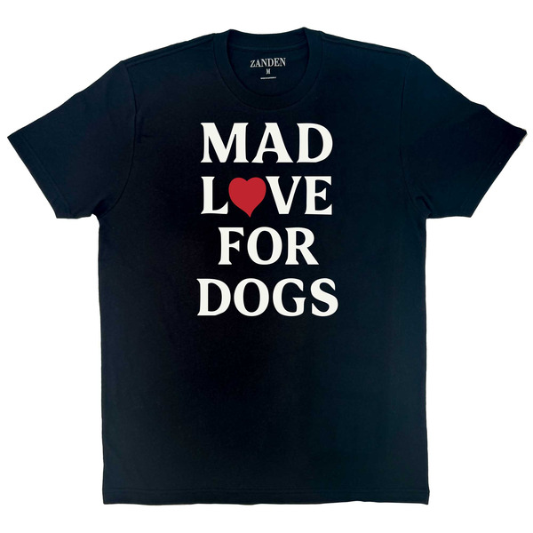Zanden Mad Love For Dogs T-Shirt, M - Black