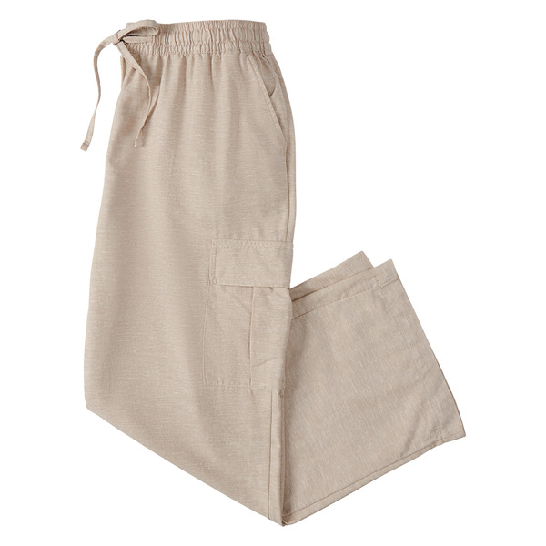 00s Viscose×Linen Slacks Serra Viscose Linen Trousers, XL - Tan Same-Day Delivery or Pickup