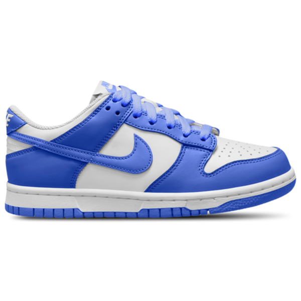 Nike Big Kids' Dunk Low Casual Shoes, Size 7 - White & Hyper Royal