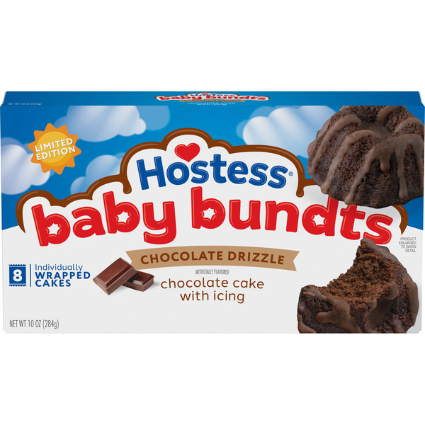Hostess Baby Bundts, Chocolate Drizzle Artificially Flavored Mini