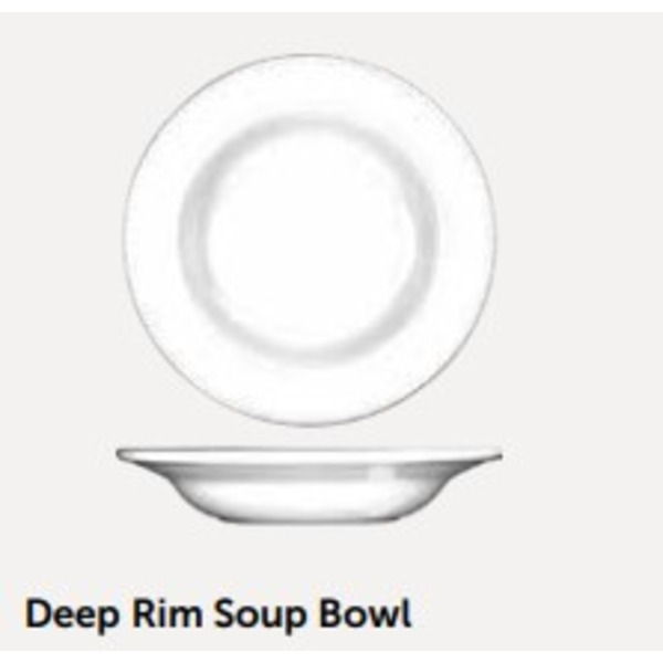 Tableware - Deep Rim Soup Bowl, 10 Oz, 1 Dz