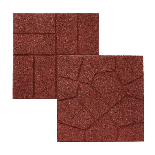 Ground Smart 16-in L x 16-in W x 0.75-in H Square Red Rubber Paver