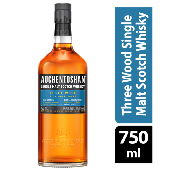 Auchentoshan Three Wood Single Malt Scotch Whisky Same-Day