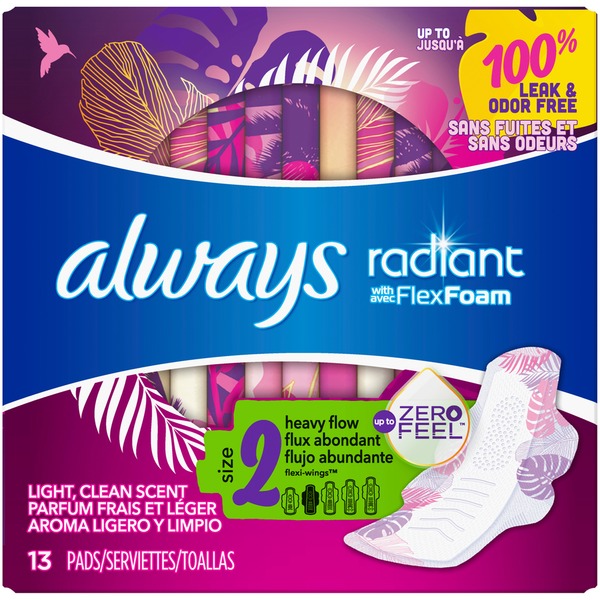 Always Pads, Size 2, Heavy Flow Absorbency (13 ct) Instacart