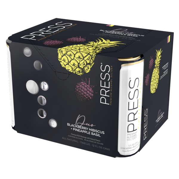 PRESS Premium Alcohol Seltzer Duo Variety Pack, Blackberry