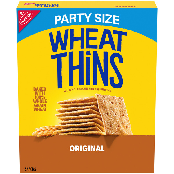 WHEAT THINS Original Snacks, Whole Grain Wheat Crackers, Snack Crackers, Party Size 20 oz