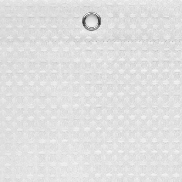 Glacier Bay Luxury Spa Waffle 70 In. X 72 In. Fabric Shower Curtain In White