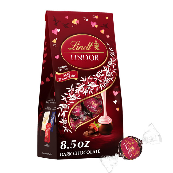 LINDOR 200g 5個　FERREROROCHER 8粒　10箱 Lindt Lindor Valentine's Strawberry Dark Chocolate Candy Truffles