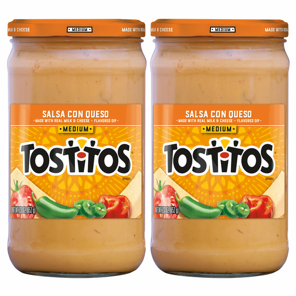 Frito Lay Tostitos Salsa Con Queso Dip, 23 oz, 2-count