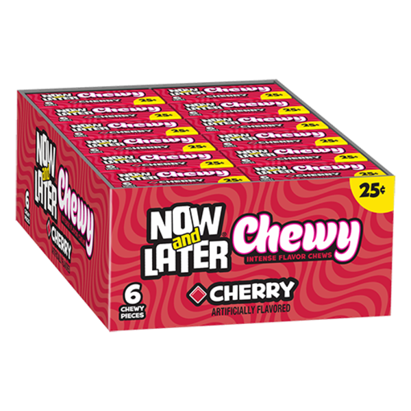 Now & Later - Cherry Candy, 25 Cent Packs 0.9 oz - 24 ct