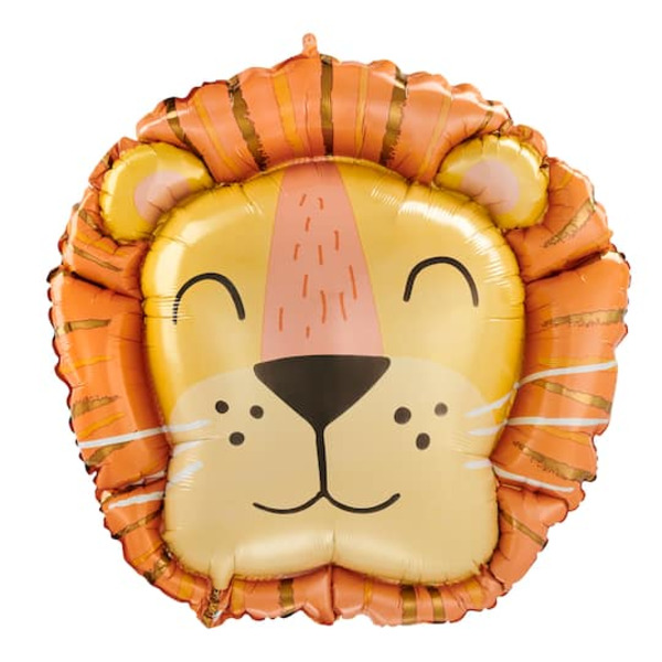 Amscan INFLATED SuperShape 28" Get Wild Lion Head Foil Balloon