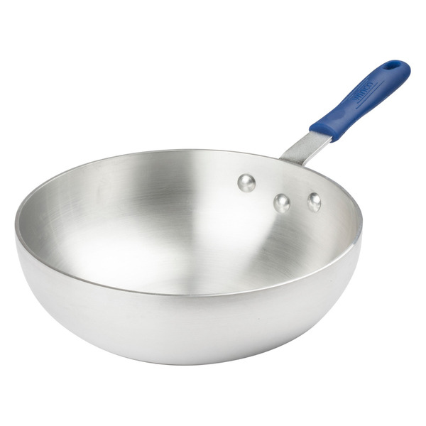 Winco - 11" Aluminum Stir Fry Pan with Silicone Sleeve, 11.31" x 11.31" x 3.5" - 1 Ct.