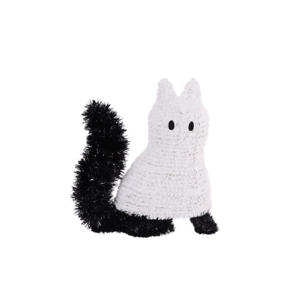 Ashland Tinsel Ghost Cat Decor