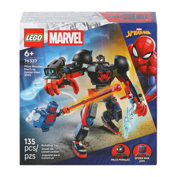 LEGO Marvel Miles Morales Mech vs. Spider-Man 2099 135-Piece Building Toy Set