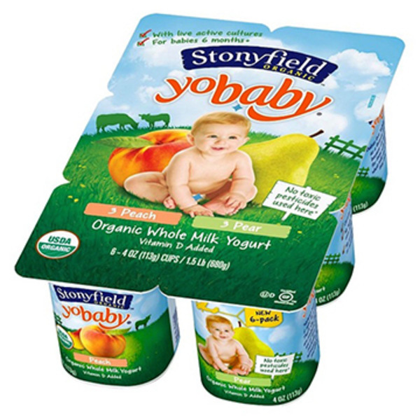 Stonyfield Organic YoBaby Peach Pear Whole Milk Organic Yogurt