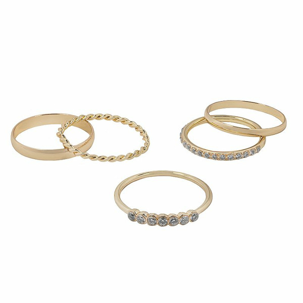 LC Lauren Conrad Gold Tone Ring Set