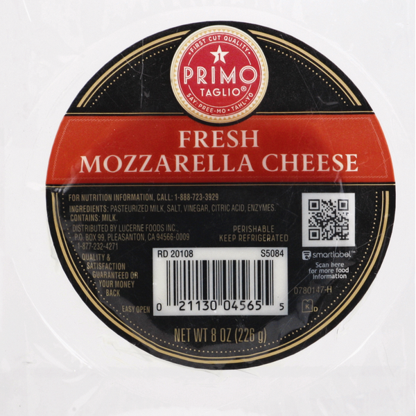 Primo Taglio Cheese, Fresh Mozzarella